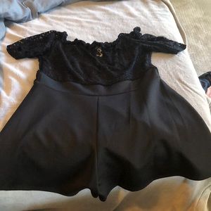 Black, lacy romper